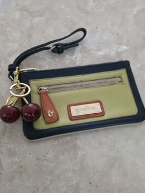 Spartina 449 Olive, Navy & Tan Colorblock Wristlet